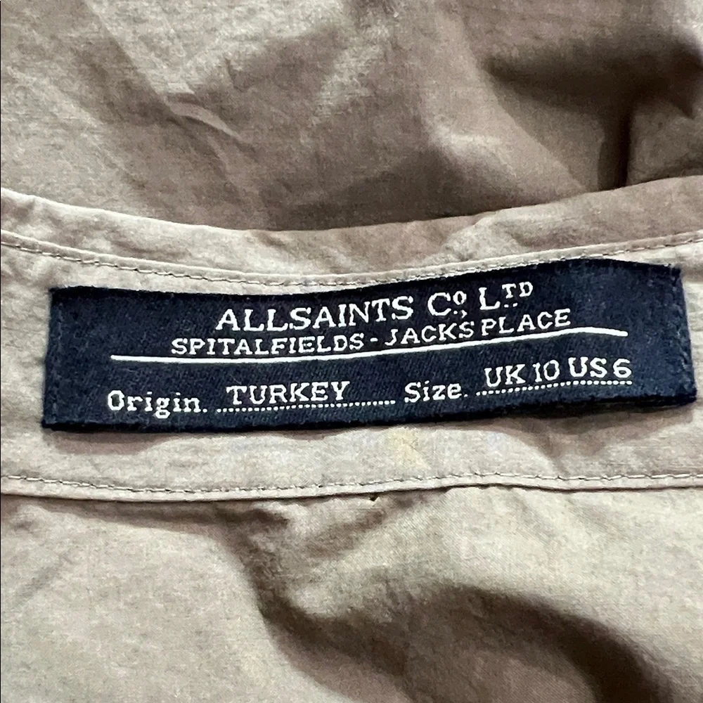 ALLSAINTS  Kika Brown Asymmetrical Shirt Dress - Picture 8 of 9